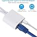 Lightning and USB C to Ethernet Adapter,2 in 1 RJ45 Ethernet LAN Network Adapter with Charge Port Compatible with iPhone/iPad/iPod/Samsung and More,Supports 100Mbps Plug and Play