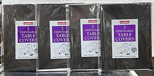 Caroline Table Cloth, Disposable Paper Cover for Square or Rectangular Dining Table Birthday Party, Catering, Baby Shower, Wedding Decorations Sold by Vrangle (Gold, Twin Pack of 4), 90 X 90cm