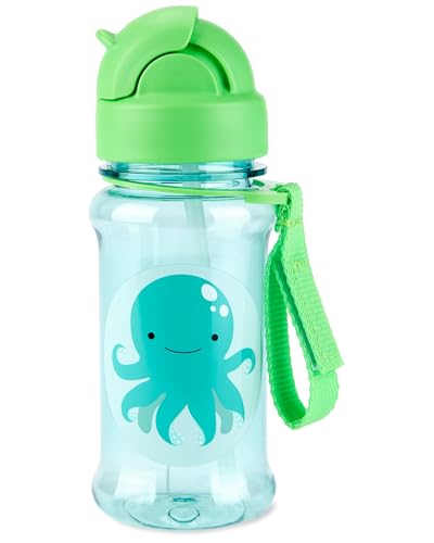 Image of Skip Hop Toddler Sippy Cup with Straw, Zoo Straw Bottle with Tritan Renew, 12 oz. Octopus