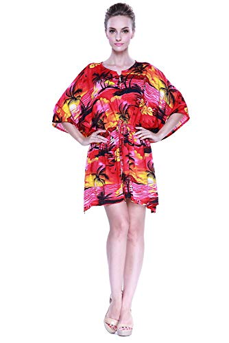 Image of Hawaii Hangover Family Matching Hawaiian Clothes, Sunset Red | Family matching Hawaiian outfits, Sunset Red, lightweight rayon, machine washable, tropical floral print, luaus, cruises