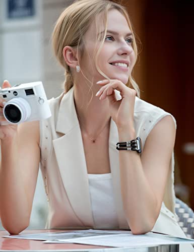 W-Rara Beaded Bracelet Compatible With Fitbit Versa 2/Fitbit Versa/Fitbit Versa Lite Bands For Women, Stretchy Nylon Solo Loop Strap Elastic Handmade Boho Cute Stylish Wristbands For Fitbit Versa Smart Watch #TOP2