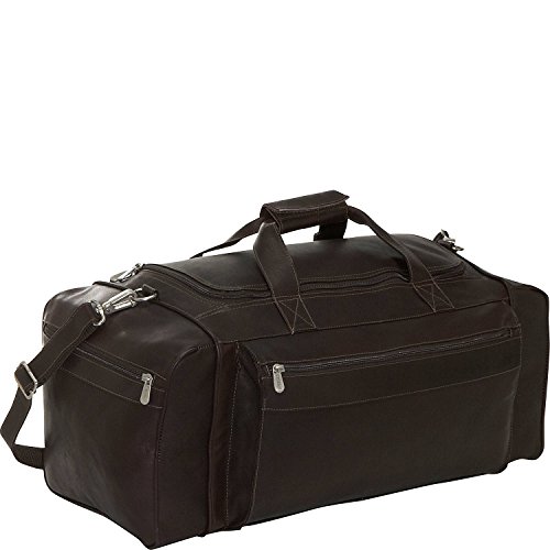 Piel Leather Large Duffel Bag, Chocolate, One Size
