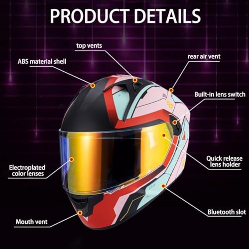 Casque moto fentes Bluetooth modulable intégral taille M - 5