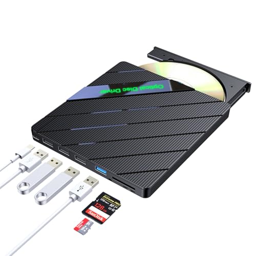 Graveur De CD Portable Rapide USB 3.0 Hub Multi-Ports pour Mac et Windows - 6