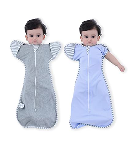Image of Bycc Bynn 2 Pack Sleeping Blanket Sack with High Sleeve,Transitions to Arms-Free Wearable Sleeping Bag for Baby pacify
