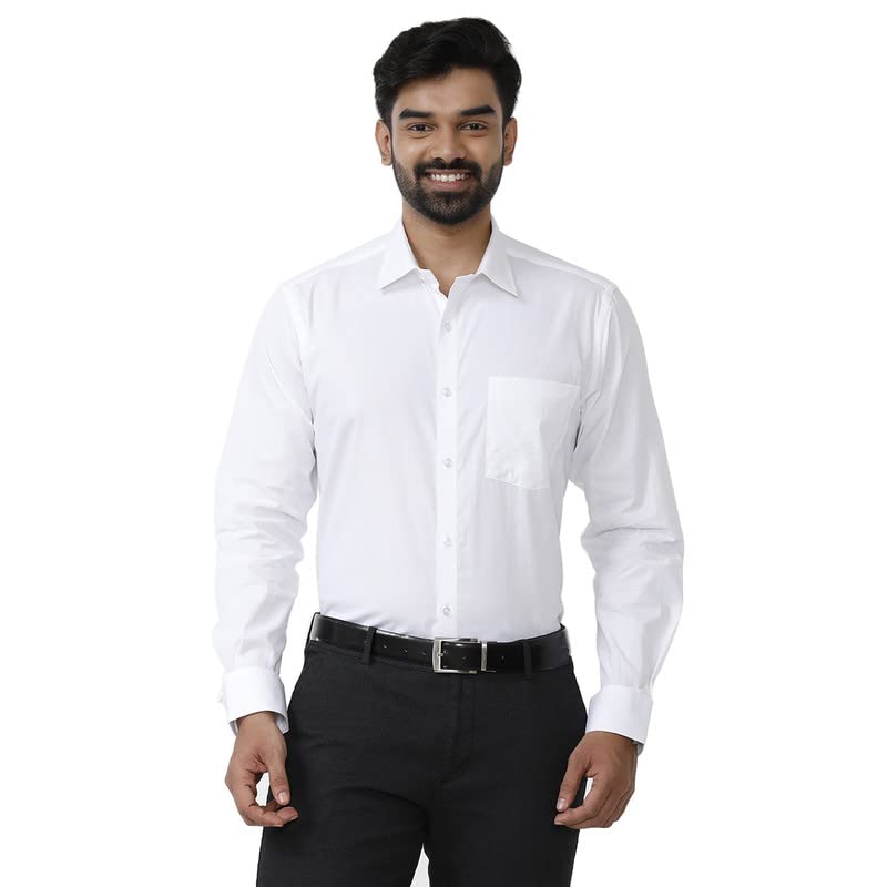 uathayam Delight Cotton Full Sleeve Solid Trending Formal White Shirt for Men Pack of 1-picture-14