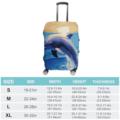 Elegant Dolphin Printed Luggage Cover Protector, Fits 18-32 Inch Luggage2