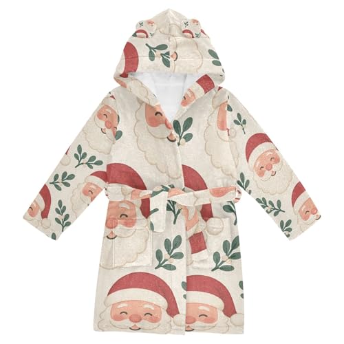 Seamless Santa Pattern Kids Hooded Robes Kids Robe For Girls