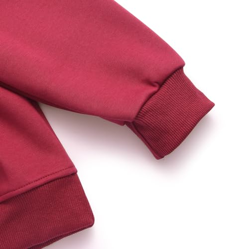 Boys Girls Pullover Sweatshirts Soft Long Sleeve with Elbow Patches Tops Kids Cotton Crewneck Sweatshirt 12M-8Years4