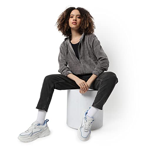 Image of PINACOLADA Women Stylish Zipper Sweatshirt Regular Fit for Casual Wear | Full Sleeves | Cotton | Sweatshirt Crafted with Comfort Fit and High Performance for Everyday Wear