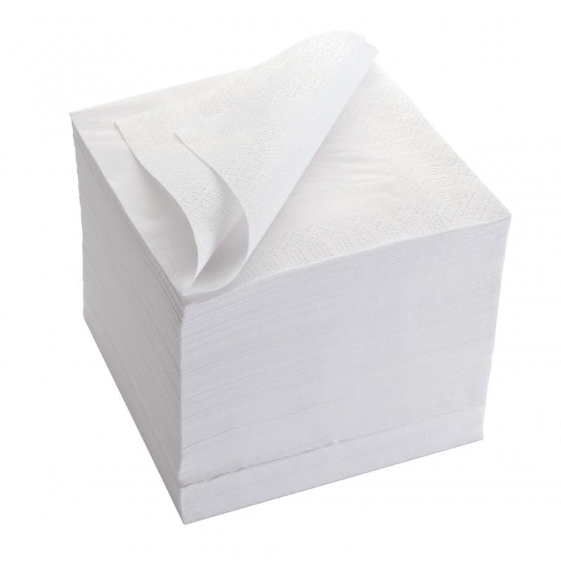 Serviettes en papier blanc 2 plis absorbantes 30x30cm pour éviter les taches