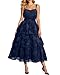 Plus Size Summer Dresses Navy Blue Sun Beach Wedding Guest Floral Lace Boho Semi Formal Tiered Flowy Long Sundress 2025