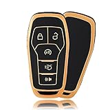 OFFCURVE Etui a Cle Voiture Coque Clé, Étui à Clés Couvre Clef Cache Clef Apte à Ford Mustang Explorer Mondeo Edge Fusion Ecosport Galaxy Fiesta Kuga Focus F-150 Mk4 Mk5 Ka St Lincoln MKC MKX MKZ