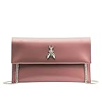 -Borsa Pochette -Pelle di vitello liscia -Fly 45 mm -Tracolla in catena staccabile; Chiusura con calamite -Tasca aperta -L28 X A16 cm -Fodera maxilogo