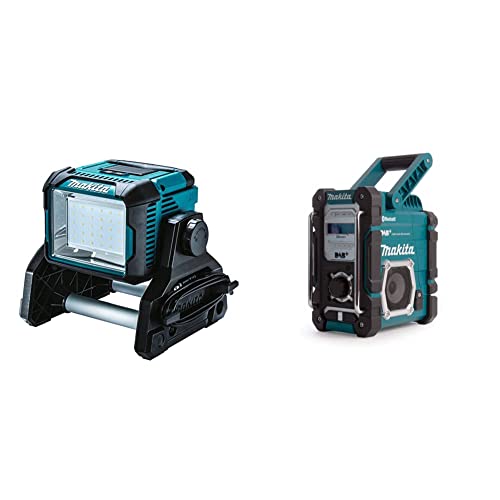 Makita DEADML811 Lampe DML811 & DMR112 Baustellenradio 7,2 V - 18 V Mit DAB+ und Bluetooth (Ohne Akku, Ohne Ladegerät), Türkis