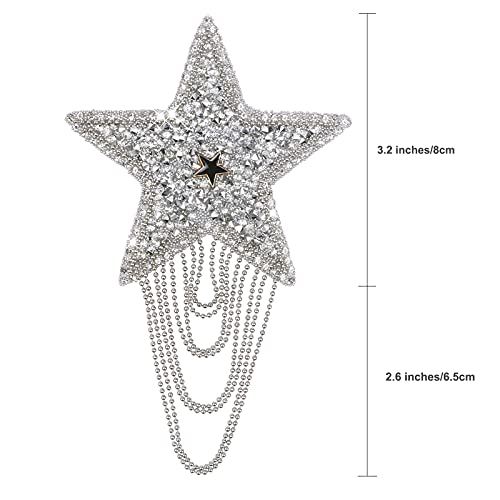 Iron On Patches Diy Rhinestone Star Applique Repair Patch For Clothes Dress Pants Jeans Hats Bags Clothing Embellishment (2 Gold Stars+2 Silver Stars) #TOP2