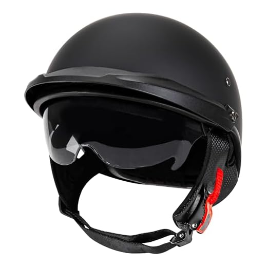 Cartman Motorcycle Open Face Helmet with Sun Visor Quick Release Buckle, Matte Black, DOT Approved, X-Large