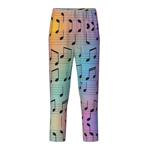 Pajama Pants Pajama Bottoms with Elastic Waistband Sleepwear Lounge Pants, Music Note Gradient