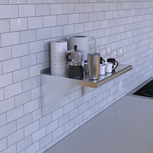 Amgood 72" Long X 16" Deep Stainless Steel Wall Shelf | Nsf Certified | Appliance & Equipment Metal Shelving | Kitchen, Restaurant, Garage, Laundry, Utility Room #TOP7