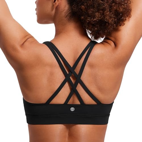 CRZ YOGA Women's Lace Padded Non-Wired Padded Bra