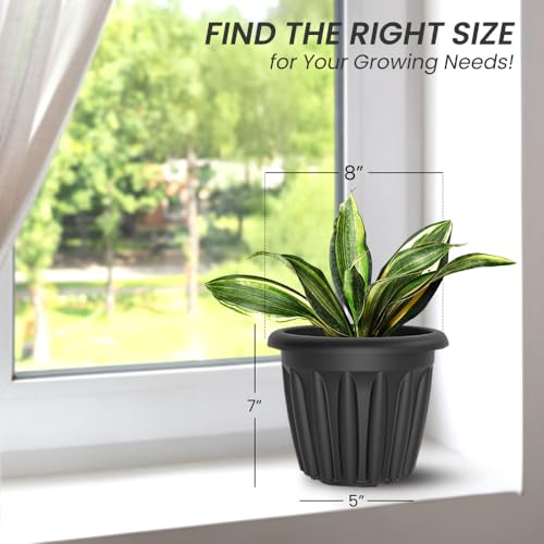 Image of YUCCABE ITALIA SHERA Floot 8 Inch Plastic Flower Pot 3 Piece Set of Round Shape Planter for Home Garden Seedling Planter for pots (Multicolor)
