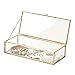 guoqunshop Aufbewahrungsbehälter Schmuckschatulle, Vintage Glas Schmuck Organizer Box-Rechteck Goldene Metall Aufbewahrungsbox Desktop Schmuck Organizer, Lagerung □ Schmuck Ringe Armband Schmucketui