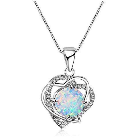 Winwinfly Women Silver Heart Necklace, Sterling Silver Pendant Necklace Vintage Rhinestone for Always and Forever Infinity Jewellery Gifts for Woman Wife Mum Cover