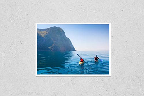 Poster Reproduction of Kayaking in The sea from Back View