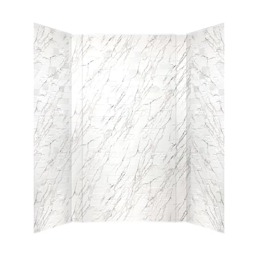 From Plain To Beautiful In Hours 133-640-VERSA-KIT Versa Tile - Tub and Shower Wall Panels Surround (Covers/ 96 sq. ft.), Marble, 1 Piece