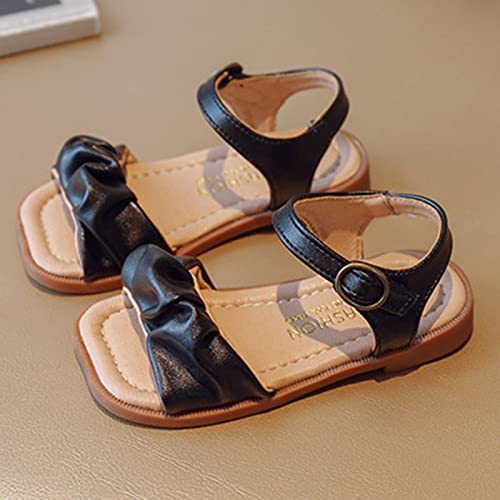 Children Shoes Fashion Flat Sandals Soft Surface Anti Slip Oversized Casual Open Toe Children Gymnastic Flip Flops (Black, 5.5-6 Years Little Child)2