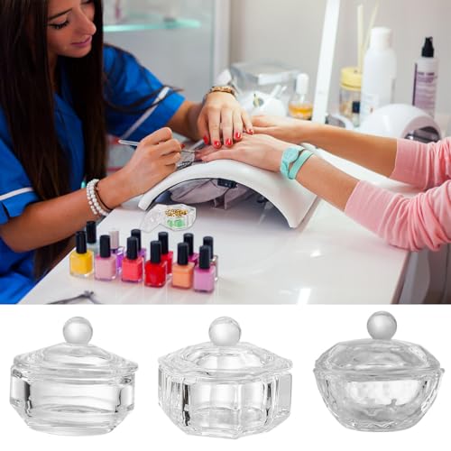 Set de 3 recipientes acrílicos para manicura miniatura 4