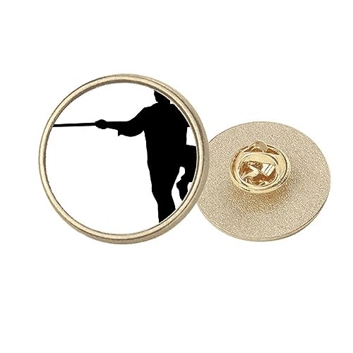 Bâton Shaolin broche clip métal doré art martial chinois rond accessoire taille M