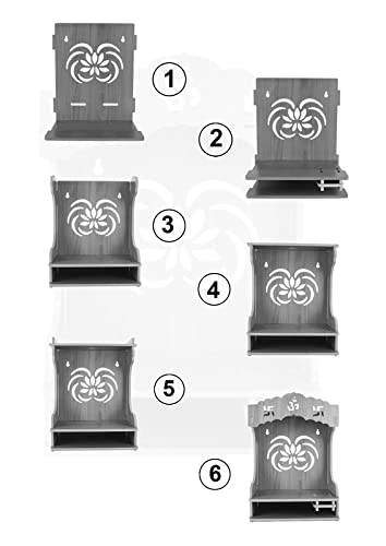 Image of Wooden Readymade Wall Hanging Puja Temple for Home God Stand for Pooja Room Mandir Wood Devghar Stand for Office and Shop Nexat-392