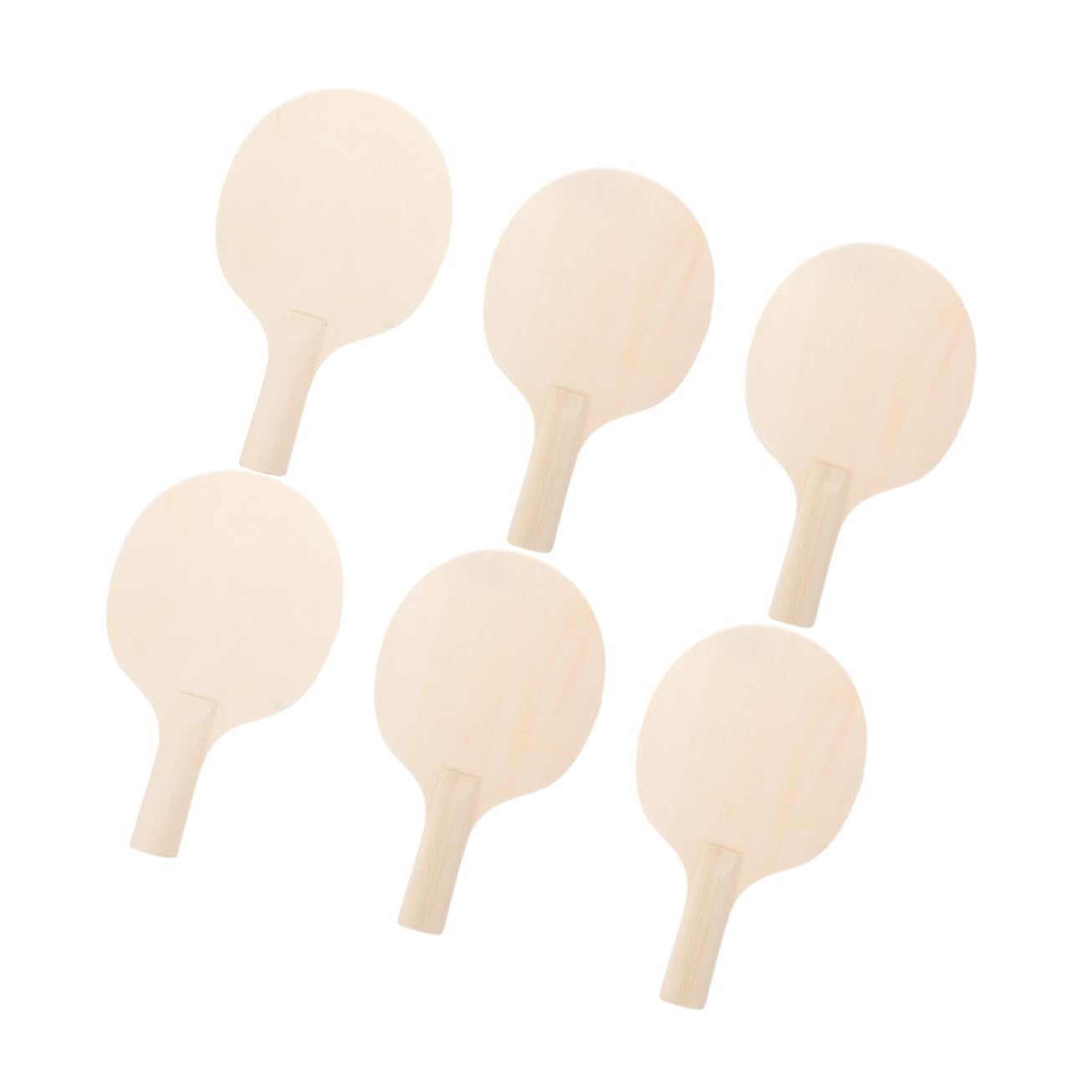 GOOHOCHY Lightweight Sturdy 6pcs Wooden Table Tennis Paddles Unfinished Rackets for DIY Sports Signature Craft