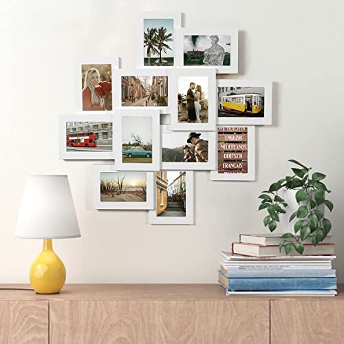 Decent Home Collage Picture Frames For 12 Photos In 4 X 6 Inches, Wooden Wall Mounted Photo Frame, Assembly Required, For Family Multiple Photos Selfie Gallery (White) #TOP4