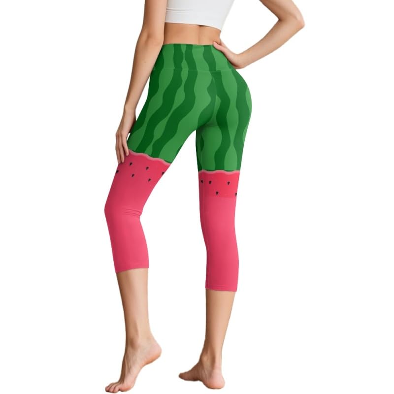Amzbeauty Pantalones de yoga de cintura alta para mujer, capri de 3/4 de longitud, leggings para entrenamiento, correr, con bolsillos, control de abdomen, ejercicio físico