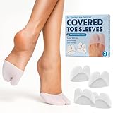 Dr. Frederick's Original All-Day Comfort Toe Sleeves - 4 ct - Gel Toe Caps with Metatarsal Pads for Pain Relief - Breathable Design for Men & Women
