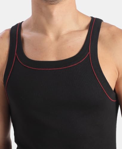 Image of Jockey US54 Men Super Combed Cotton Square Neck Gym Vest with Graphic Print