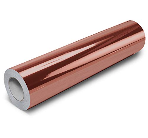 VViViD DECO65 Metallic Chrome Rose Gold Gloss Permanent Adhesive Craft Vinyl 12 Inches x 72 Inches Roll for Cricut, Silhouette & Cameo Plotting Machines
