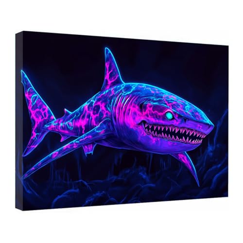 Tableaux de salle de bain requin abstrait violet pour décoration salon moderne et chambre
