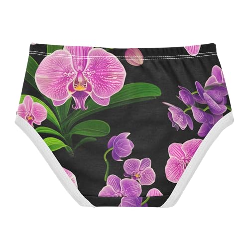 Cotton Girls Underwear Toddlers Phalaenopsis Black Panties for Girl Designer Kids Undies Briefs 2t2