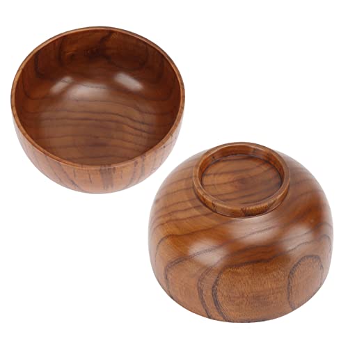 Ciotola di Minestra di Legno, in Stile Giapponese Insalatiera in Legno Squisita Ciotola di Legno Rotonda per Insalata di Noodle di Riso