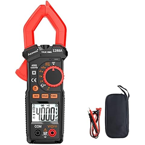 Aicevoos 1288A True-RMS Clamp Multimeter 4000 Counts Ampere Voltage Tester Measures Current Voltage Temperature Capacity Resistance Diodes (AC Current) Cover