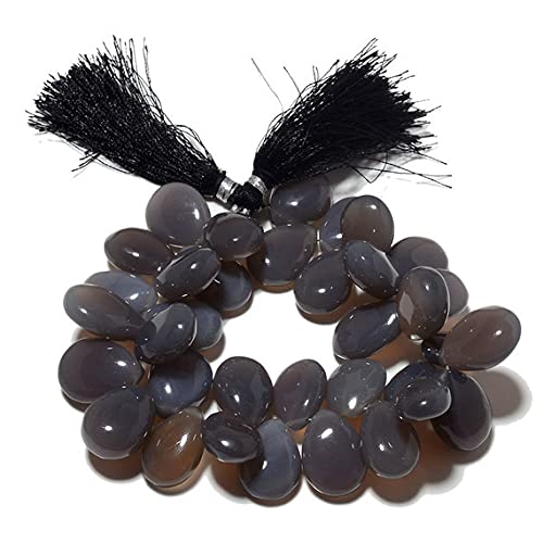 Chalcédoine grise perles de qualité supérieure pour joaillerie fine