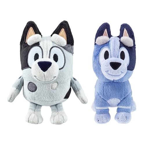 Bluey Muffin & Socks Matching Stuffed Animals Plush Set – 7" & 7.5" Soft Cuddly Plush Doll with Deluxe Fabrics, Perfect for Playtime, Storytime by Bluey - Used condition - US$13.90