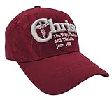Jesus Is the Key - Christian Religious Baseball Cap - Adult Hat (Christ Way Burgundy)