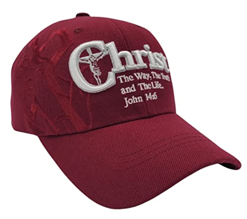 Altis Apparel Jesus is The Key - Christian Religious Baseball Cap - Adult Hat (Christ Way Burgundy)