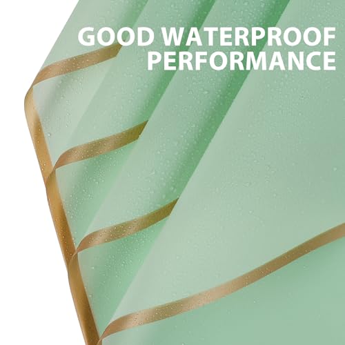 FUHITIM 20 Sheets Flower Wrapping Paper - Waterproof Floral Bouquet Wrapping Paper, Florist Supplies Packaging Paper for Wedding Birthday Gift DIY (Light Green)