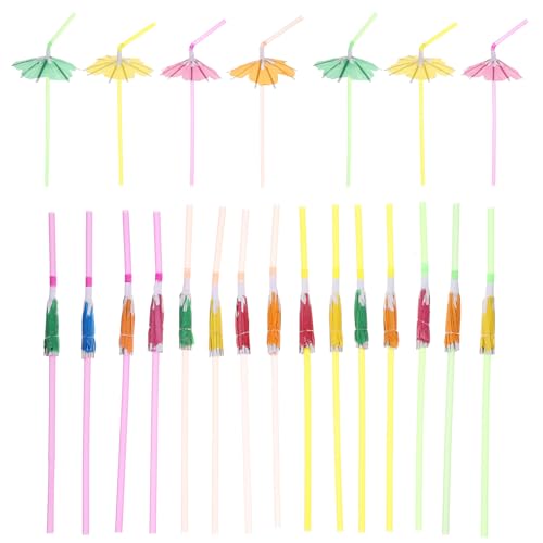 100 pitillos desechables con sombrilla para fiesta miniatura 1
