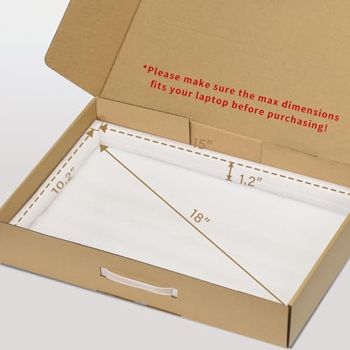 SOUNDANCE Laptop Box mit Schutz Schaum, Handmade Laptop Sleevess, Karton Laptop Versandbox, sichere Mailer Box für bis zu 17,3 Zoll Notebook Computer